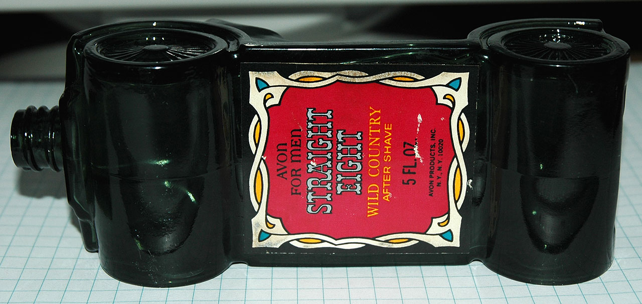 AVON Straight Eight Empty Bottle Old Car Dark Green eBay